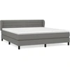 Image de vidaXL Lit boxspring avec matelas gris foncé 180x200 cm Tissu
