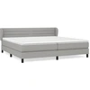 Image de vidaXL Lit boxspring avec matelas gris clair 200x200 cm Tissu
