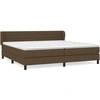 Image de vidaXL Lit boxspring avec matelas brun foncé 200x200 cm Tissu