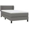 Image de vidaXL Lit boxspring avec matelas gris foncé 80x200 cm Tissu