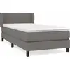 Image de vidaXL Lit boxspring avec matelas gris foncé 90x190 cm Tissu