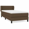Image de vidaXL Lit boxspring avec matelas brun foncé 90x190 cm Tissu