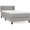 Image de vidaXL Lit boxspring avec matelas gris clair 90x200 cm Tissu