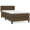 Image de vidaXL Lit boxspring avec matelas brun foncé 90x200 cm Tissu