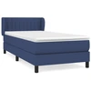Image de vidaXL Lit boxspring avec matelas bleu 90x200 cm Tissu