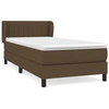 Image de vidaXL Lit boxspring avec matelas brun foncé 100x200 cm Tissu