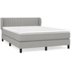 Image de vidaXL Lit boxspring avec matelas gris clair 140x190 cm Tissu