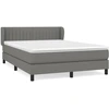 Image de vidaXL Lit boxspring avec matelas gris foncé 140x190 cm Tissu