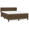 Image de vidaXL Lit boxspring avec matelas brun foncé 140x190 cm Tissu
