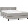 Image de vidaXL Lit boxspring avec matelas gris clair 140x200 cm Tissu