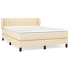 Image de vidaXL Lit boxspring avec matelas Crème 140x200 cm Tissu