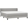 Image de vidaXL Lit boxspring avec matelas gris clair 160x200 cm Tissu