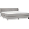 Image de vidaXL Lit boxspring avec matelas gris clair 180x200 cm Tissu