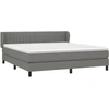 Image de vidaXL Lit boxspring avec matelas gris foncé 180x200 cm Tissu