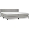 Image de vidaXL Lit boxspring avec matelas gris clair 200x200 cm Tissu