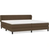 Image de vidaXL Lit boxspring avec matelas brun foncé 200x200 cm Tissu