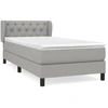 Image de vidaXL Lit boxspring avec matelas gris clair 80x200 cm Tissu
