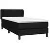 Image de vidaXL Lit boxspring avec matelas noir 80x200 cm tissu