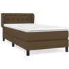 Image de vidaXL Lit boxspring avec matelas brun foncé 80x200 cm Tissu