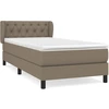 Image de vidaXL Lit Boxspring avec matelas Taupe 80x200 cm Tissu