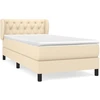 Image de vidaXL Lit boxspring avec matelas Crème 80x200 cm Tissu