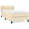 Image de vidaXL Lit boxspring avec matelas Crème 90x190 cm Tissu