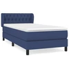 Image de vidaXL Lit boxspring avec matelas bleu 90x200 cm Tissu