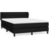 Image de vidaXL Lit boxspring avec matelas noir 140x190 cm Tissu