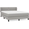Image de vidaXL Lit boxspring avec matelas gris clair 140x200 cm Tissu