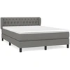 Image de vidaXL Lit boxspring avec matelas gris foncé 140x200 cm Tissu
