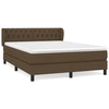 Image de vidaXL Lit boxspring avec matelas Marron foncé 140x200 cm Tissu
