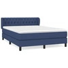 Image de vidaXL Lit boxspring avec matelas bleu 140x200 cm Tissu