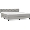 Image de vidaXL Lit boxspring avec matelas gris clair 160x200 cm Tissu