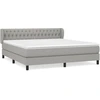 Image de vidaXL Lit boxspring avec matelas gris clair 180x200 cm Tissu