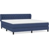 Image de vidaXL Lit boxspring avec matelas bleu 180x200 cm Tissu