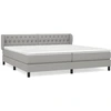 Image de vidaXL Lit boxspring avec matelas gris clair 200x200 cm Tissu