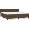 Image de vidaXL Lit boxspring avec matelas brun foncé 200x200 cm Tissu