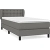 Image de vidaXL Lit boxspring avec matelas gris foncé 80x200 cm Tissu