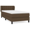 Image de vidaXL Lit boxspring avec matelas brun foncé 80x200 cm Tissu