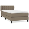 Image de vidaXL Lit Boxspring avec matelas Taupe 80x200 cm Tissu