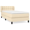 Image de vidaXL Lit boxspring avec matelas Crème 80x200 cm Tissu