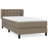 Image de vidaXL Lit boxspring avec matelas Taupe 90x190 cm Tissu
