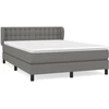Image de vidaXL Lit boxspring avec matelas gris foncé 140x190 cm Tissu