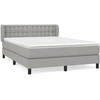 Image de vidaXL Lit boxspring avec matelas gris clair 140x200 cm Tissu