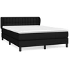Image de vidaXL Lit boxspring avec matelas noir 140x200 cm Tissu