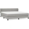 Image de vidaXL Lit boxspring avec matelas gris clair 180x200 cm Tissu