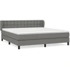 Image de vidaXL Lit boxspring avec matelas gris foncé 180x200 cm Tissu