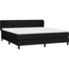 Image de vidaXL Lit boxspring avec matelas noir 180x200 cm Tissu