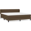 Image de vidaXL Lit boxspring avec matelas brun foncé 180x200 cm Tissu