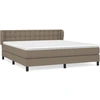 Image de vidaXL Lit boxspring avec matelas Taupe 180x200 cm Tissu